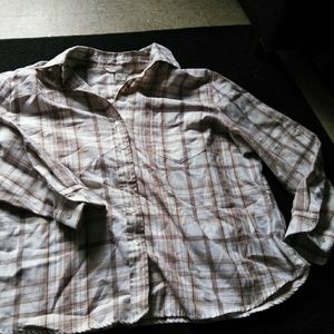 Allison Daley petite plaid button down shirt 16p